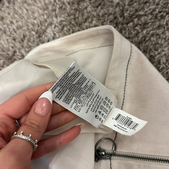 BCBGMAXAZRIA Alaina Cream Mod Style Faux Suede Ring Zip Front Dress - Picture 15 of 16